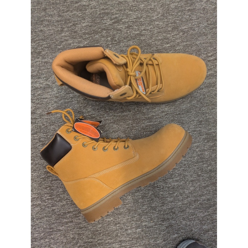 NEW Lugz Boulder Boots Men's 12 Wheat Slip Resistant Memory Foam Ankle Work Boot